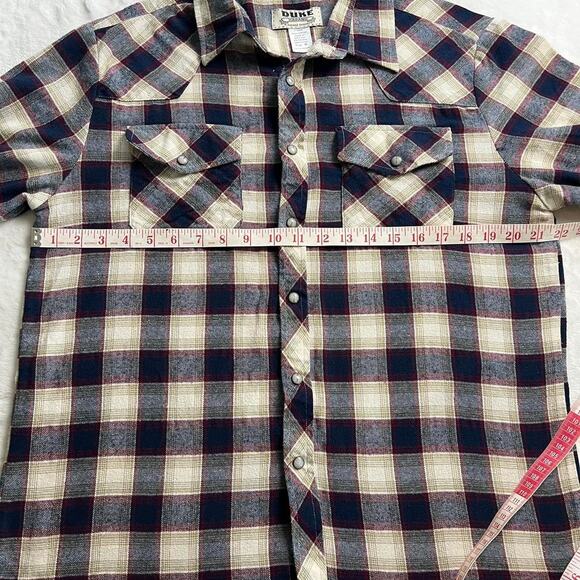 Duke Haband Pearl snap flannel shirt men’s size medium - Picture 3 of 8